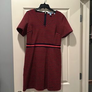 Draper James Women’s Large Red Blue Stripe‎ Ponte A-Line Dress